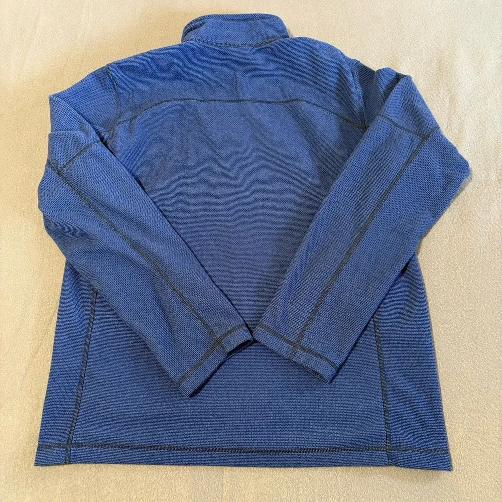 North Face Jacket Mens L Blue Full Zip Textured Workwear Hiking Camping